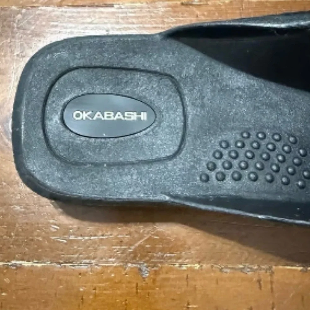 Okabashi Black Woven Slide Sandals Men Sz L